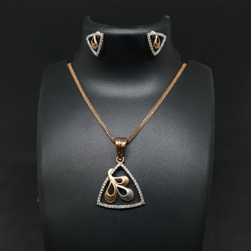 18k rose gold pendant set by 