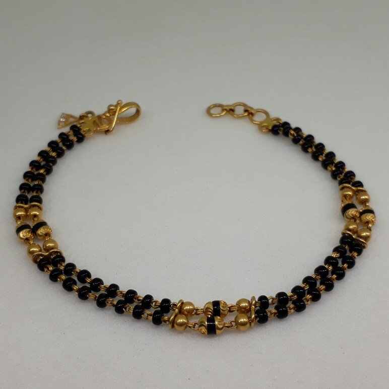 14K Gold Hawaiian Heirloom Jewelry Bracelet [12mm width] Black Enamel